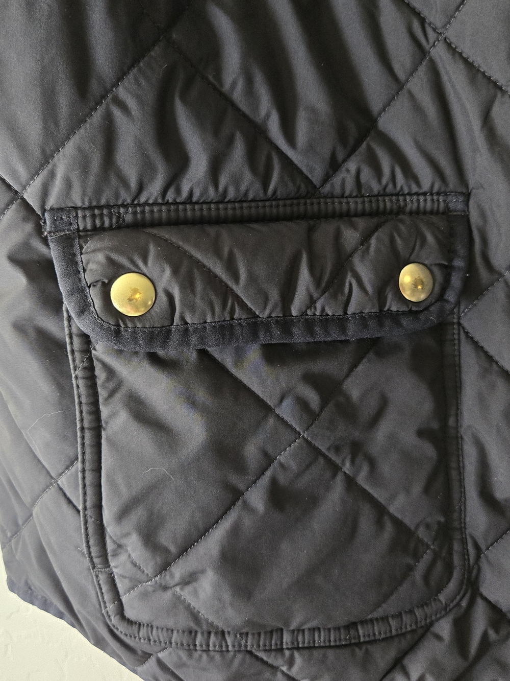 J.Crew Factory Womens Black Quilted Vest Gingham Lined Gold Hardware XL - Picture 5 of 15